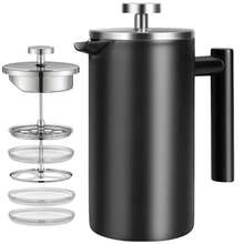 350ml, 750ml, 1000ml Stainless Steel French Press Coffee Maker With 3-Layer Filter, Double-Wall Insulation, Portable For Camping & Outdoor Activities, Durable, Comes With 2 Extra Filters And A Spoon, Easy To Clean - Multicolor - View 21