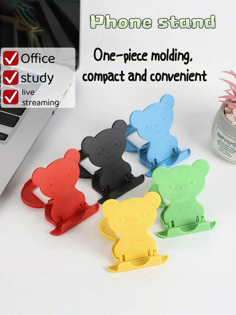 10pcs Cute Bear Phone Holder, Multi-Angle Integrated Plastic Slouchy Portable Novelty Gift - Multicolor - View 1