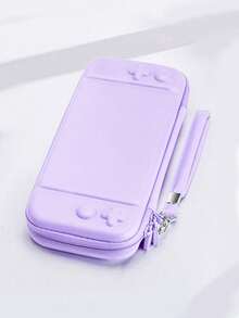 1pc Purple EVA Carrying Case Suitable For Nintendo Switch OLED Console, Handheld Protective Hard Shell