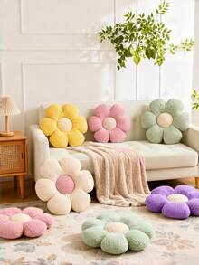 花卉装饰抱枕,柔软可爱的雏菊造型靠垫,采用仿兔毛材质,适合春季卧室装饰、沙发点缀、床上用品及其他家居装饰。 - 米色粉芯 - 查看 6