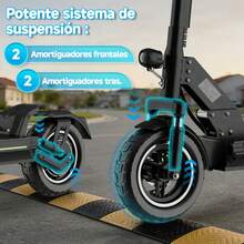 TODIMART D6 Electric Scooter Equipped With A 500W Brushless Motor | 25 Km/H | 35-40km Range | 48V/10.4AH Lithium Trivalent Battery | 10-Inch Off-Road Tires | Front And Rear Suspension. - Black - View 3
