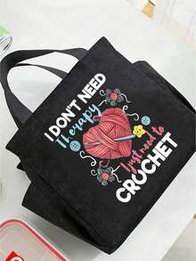 Large Capacity Woven Storage Bag - With Zipper Design, Suitable For Knitting, Weaving - Perfect Gift For Knitting Enthusiasts Zipper Closure Lunch Bag - Multicolor - View 3