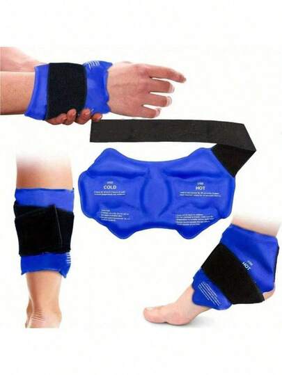 Reusable Cold/Hot Gel Pack For Knee, Ankle And Wrist - Adjustable Comfortable Strap - Flexible Joint Support Pad