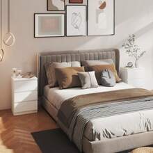 Bedside Table, Set Of 2 Side Tables With 3 Drawers, Nightstand For Bedroom Or Living Room, 40 X 30 X 59.5 Cm, White - White - View 2