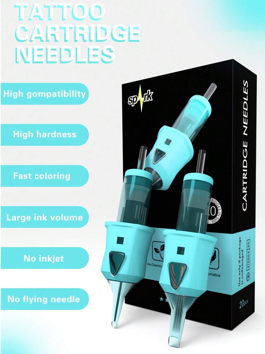 20pcs/Box Newest High Professional Spark Tattoo Needle Cartridges - Cadet Blue - View 1