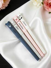 1/5/10 Pieces Of Customizable Bear Writing Pens, Heat-Sensitive Erasable Pens, Back-To-School Writing Supplies, Personalized Business Pens, Ballpoint Pens - Multicolor - View 6