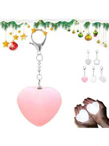 Mini lampka nocna w kształcie serca z czujnikiem dotykowym, ładowana przez USB – automatyczne oświetlenie torby, delikatne światło, delikatne oświetlenie do pielęgnacji oczu, przenośna lampa wisząca na klucze, romantyczny i przemyślany prezent na Walentynki, odpowiednia do domu, biura lub podróży, nowoczesny design z ładowaniem przez USB, zasilana bateryjnie, lampa w kształcie serca, oświetlenie biurowe, minimalistyczny design, wytrzymały plastik - Wielokolorowe - Zobacz 12