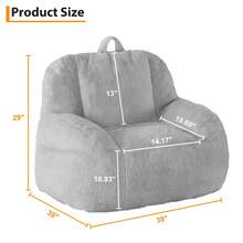 Puf Gigante de Piel sintética, con Relleno, puf para Adultos, sofá Grande y Perezoso con asa, puf Grande - Gris Claro - Ver 3