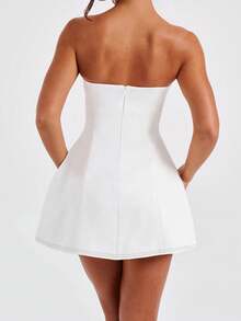 Onicee Summer Dress, White Elegant A-Line Sleeveless Dress, Suitable For Valentine's Day, Dates, Gatherings, Parties, Travel, Vacation, Beach And Other Occasions - White - View 5