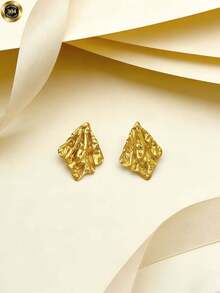 Golden Fashion Style, Irregularly Designed Unique Geometric Earrings, Elegant And Fashionable Personalized Ladies' Earrings For Valentine's Day, Gras, Valentine's Day, Charm Pulsers, Unbreakable Earrings - Multicolor - View 5