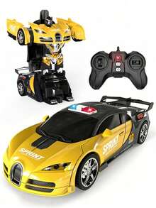 1pc Transformable Remote Control Car, One-Key Transformation Robot, Multi-Function Remote Control Stunt Car Transformer Toy, 2.4GHz Anti-Interference 1:18 Scale Remote Control Transforming Car, 360° Rotating Drifting Transformation Robot Toy, Suitable For 3-12 Years Old Boys And Girls, Great Gift For New Year, Halloween, Easter, Christmas, Birthday - Multicolor - View 9