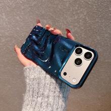 Premium Minimalist Gemstone Blue 3D Wavy Pattern Phone Case Compatible With IPhone 17 Pro Max/17 Pro/16 Pro Max/16/16 Pro/16 Plus/15/15 Pro Max/15 Pro/11/12/13/14 Pro Max/11 Pro/11 Pro Max/12 Pro/12 Pro Max/13 Pro/13 Pro Max/14 Pro/14 Pro Max/12 Mini/13 Mini/16E, Soft Shell, Minimalist & Creative - Advanced Sapphire Blue - View 4