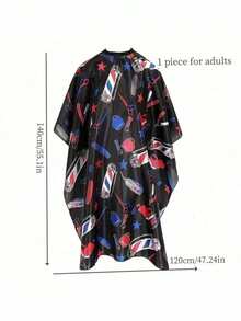 1件专业沙龙理发披肩，印花美发沙龙理发袍，理发师剪发罩衫，不粘理发围裙，美发服，理发围裙 - 彩色 - 查看 15