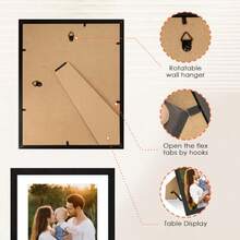 8x10 Picture Frame 1 Pack Photo Frame With HD Plexiglass Display Pictures 5x7 With Mat Or 8x10 Without Mat Picture Frames Collage For Tabletop Or Wall Display Black - 黑色 - 查看 5