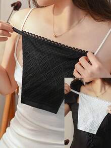 1 件女士菱形双蕾丝透气时尚胸罩假领，适合日常穿着配饰