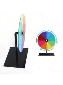 1pc Desktop Rotating Prize Wheel - 12 Inch Rotating Wheel With Heavy Duty Base, Prize Wheel With Marker And Erasable Pen, Suitable For Carnival Party, Bar, Lucky Games (Random Color/Style) - Multicolor - View 3