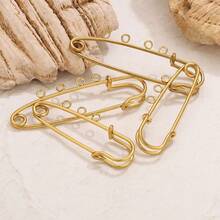 5枚复古风格不锈钢胸针，镀18K金，多种款式可定制，DIY珠宝配件