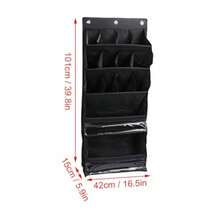 HLJ  Organizador de Zapatos sobre la Puerta Bolsa de Zapatería Colgante con 6 Bolsillos de Malla Grande para el Armario Baño Entrada de la Entrada del Dormitorio Negro130 - negro - Ver 6
