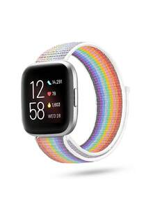 chinbersky 尼龙环形表带，兼容 Fitbit Versa 2、Fitbit Versa Lite、Fitbit Versa Band，柔软可调节透气替换表带，男女通用 - For Versa 2 - 查看 14