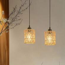 Handwoven Faux Hemp Rope Ceiling Light, Suitable For Farmhouse, Dining Room, Tea Room, Hotel, Bedroom - Multiple Styles - View 7