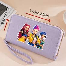 Mattel 1pc Kpop Witch Girl Group Cartoon Wallet, Long Wallet For Girls, Anime Peripherals Hot Selling, Zipper Coin Purse - Multicolor - View 3