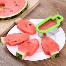 1pc Stainless Steel Watermelon Slicer And Ice Pop Mold - Simple Manual Fruit Slicer With Green Handle, No Electricity Needed, Ideal For Summer Snacks And Parties, Food- Design, Watermelon Slicer And Chopper, Party Snack Prep, Easy To Clean Material - Multicolor - View 2