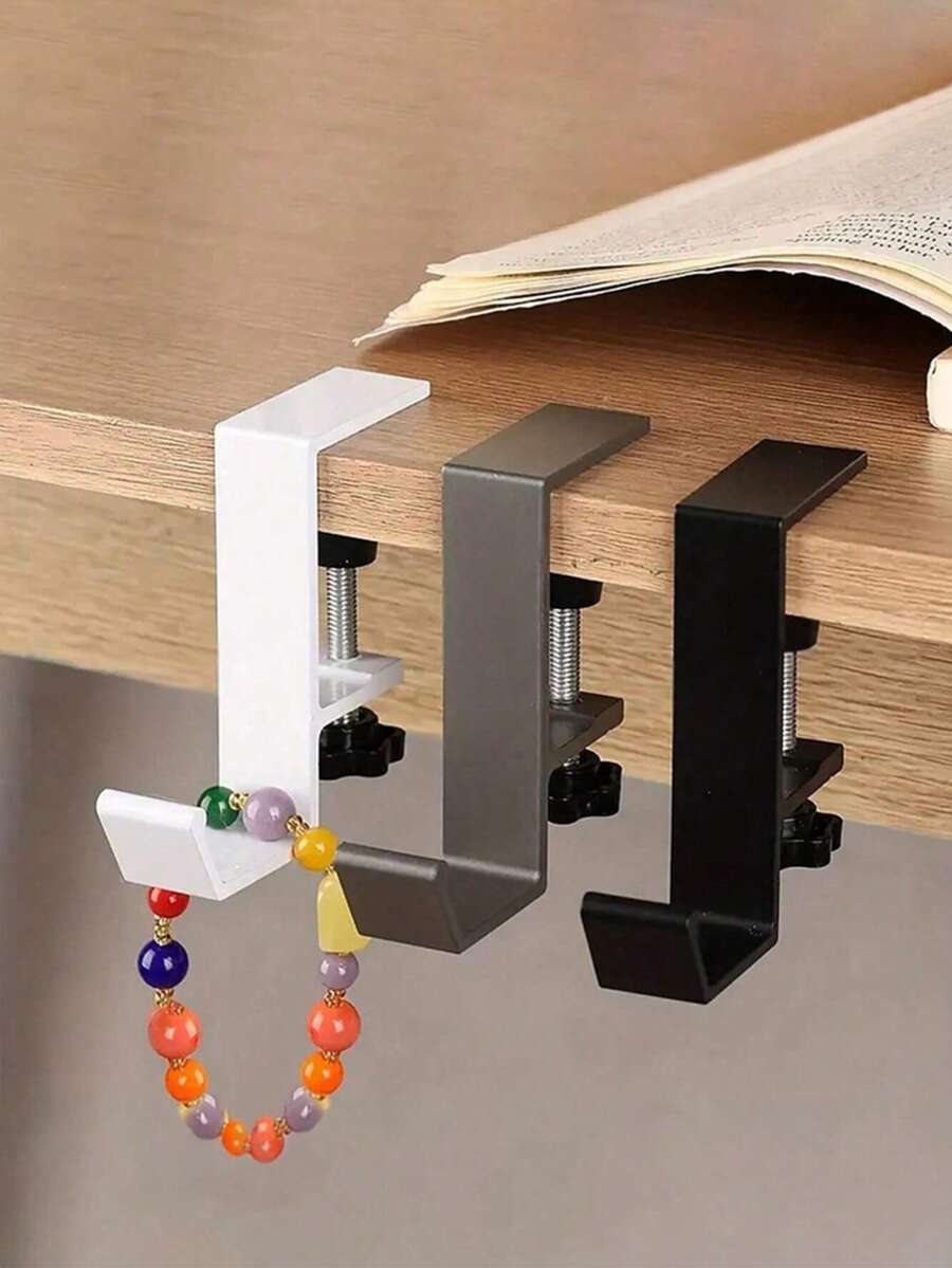 1pc Adjustable Desk Hook, High Load-Bearing, Durable, Versatile Use For Storing Backpacks, Water Bottles, Etc., Easy Installation, Fashionable Design, Suitable For School Supplies And Back-To-School Season - Multicolor - View 1