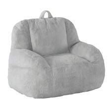 Puf Gigante de Piel sintética, con Relleno, puf para Adultos, sofá Grande y Perezoso con asa, puf Grande - Gris Claro - Ver 1