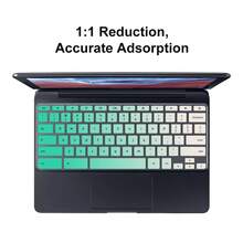 1pc Spanish & English Keyboard Cover Compatible With Samsung Chromebook 4 3 XE310XBA XE500C13 XE501C13 11.6"/Chromebook 4 15.6" XE350XBA/Chromebook 2 XE500C12/Chromebook Plus V2 2-In-1 XE520QAB XE521QAB 12.2,Dust-Proof Keyboard Protector,Mint Fresh Green Design - Universal Version - View 4