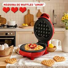 Máquina de waffles "Amor", mini máquina de waffles de 5 pulgadas, portátil y eléctrica, pequeña máquina para sándwiches de waffles y desayuno - Tipo de Enchufe A USA (110-127V) - Ver 2