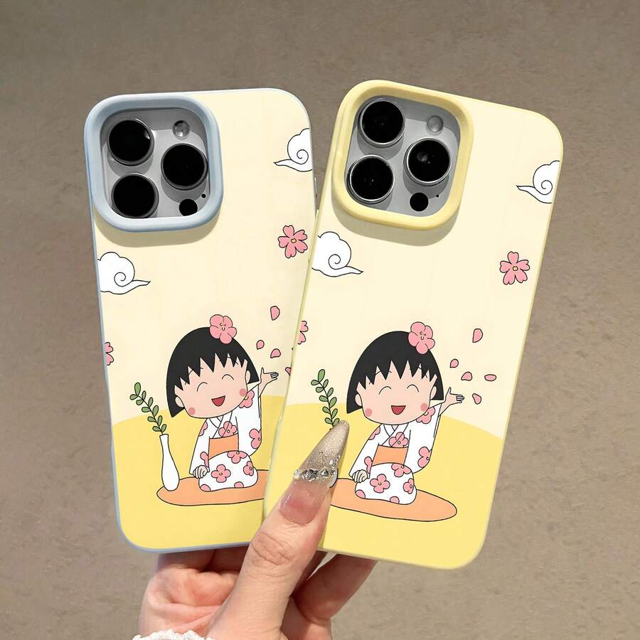 Estuche para teléfono con estampado floral Happy Girl Compatible con estuches para teléfonos , 17, 17 Pro, 16 Pro Max, 15 Pro Max, 14 y 13 Hecho de material de TPU, duradero, resistente a caídas y elegante Un regalo perfecto para familiares, amigos y seres queridos y un excelente regalo para cumpleaños, San Valentín y Año Nuevo. - Amarillo - Ver 1