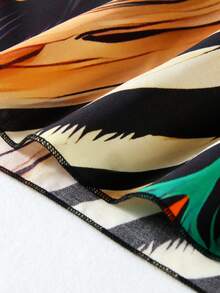 Damski kaftan z kwiatowym nadrukiem 2026 Wiosna/Lato Nowa kolekcja Głęboki dekolt w serek Ręcznie tkany dekolt Długie rękawy typu nietoperz Długie okrycie na wakacje Okrycie plażowe Okrycie na strój kąpielowy Szlafrok bankietowy - Wielokolorowe - Zobacz 7