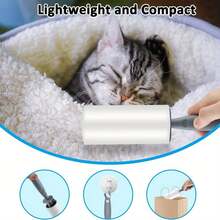 1/12件装家用粘毛滚筒刷，可重复使用衣物清洁刷，粘毛纸掸，适用于宠物毛发、衣物、家具（白色手柄） - 白色 - 查看 11