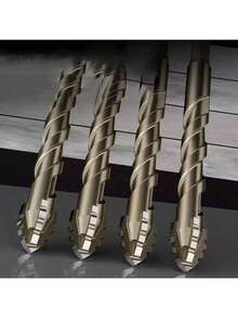 3pcs Carbon Steel Drill Bit Set, 6mm+8mm+10mm 4-Flute Eccentric Saw Tooth Drill Bits For Metal, Stainless Steel, Ceramic, Concrete, Glass, Tile, Marble - Multicolor - View 7