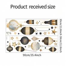 New Vintage Star & Moon Wall Decor Stickers, Middle East Style Self-Adhesive PVC Wall & Window Stickers - Multicolor - View 26