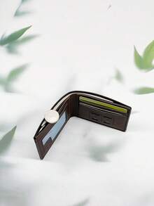 HOVI'S Men Short Wallet Brown Textured Leather - Multi Card Slots Ruangfan Embossed New Year Gift Valentine's Day Gift