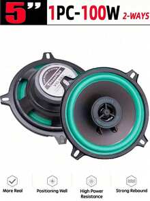 1个4/5/6英寸汽车音响扬声器升级套装，超薄低音炮替换扬声器，100W两分频HiFi同轴立体声，全频高音单元、中音单元、低音单元，安装简便，不含电池，适用于汽车音响升级和车门扬声器更换，全频汽车音响扬声器 - 多色 - 查看 14