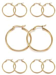 10个15-50毫米金色不锈钢耳环开口圈耳环底座耳环吊坠DIY耳环首饰制作材料