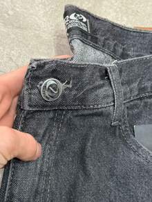 Dazzling Black Wide-Leg Balloon/Baggy Jeans - Sportlife Jeans - 黑與白 - 查看 7