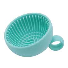 1pc Makeup Brush Cleaning Bowl, Solid Silicone Brush Mat, Silicone Makeup Brush Cleaning Bowl, Brush Cleaning Mat, For Cleaning Eyebrow Brush, Blush Brush, Powder Blush Brush, Eyeshadow Brush - Multicolor - View 10