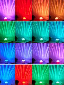 1pc Aurora & Wave Projection Lamp - 16 Colors RGB LED Mood Light With Remote Control, USB Powered, Northern Lights & Ocean Wave Night Light For Bedroom, Party Decor And Meditation | Perfect Gift - Multicolor - View 6