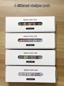 20 Rolls Vintage Washi Tape, Thin 7mm*3 Meters, Assorted Patterns, Paper Self-Adhesive Masking Tape, Gift Wrapping Stickers, Essential For Back To School