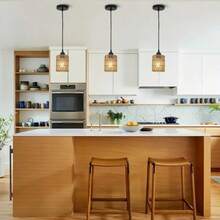 Handwoven Faux Hemp Rope Ceiling Light, Suitable For Farmhouse, Dining Room, Tea Room, Hotel, Bedroom - Multiple Styles - View 6