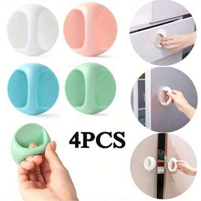 4pcs Self-Adhesive Round Cabinet Knobs - Suitable For Cabinets, Windows, Drawers And More - No Glue Needed