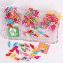 Assorted Candy Color Dopamine Star, Frog, Bow Tie Mini Hair Clips, Pet Hair Accessories - Multicolor - View 3