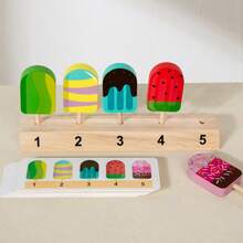 Ice Cream Number Logic Toy For Preschool Math Education: 20 Double-Sided Cards, Ice Cream Stick Math Arrangement. Used To Help Children Exercise Hand-Eye Coordination, Suitable As A Christmas Gift. - Multicolor - View 6