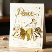 Creative Grid And Bow Metal Cutting Dies, DIY Scrapbooking Album And Embossing Stencil, Greeting Card Making Tool, Card Paper Cutting Crafts ,Gift Card Making Template Die Cuts. - Silver - View 2