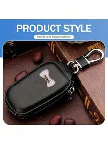 1个通用拉链钥匙包，PU皮革汽车钥匙扣，带蝴蝶结，便携小巧，适用于汽车、家庭和办公室，情人节、毕业典礼、教师节礼物，男女通用设计，高品质工艺，旅行配件，汽车用品 - 彩色 - 查看 7