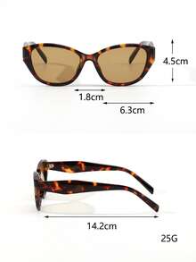 1副女士猫眼PC镜框花卉复古百搭街头风时尚眼镜 - 彩色 - 查看 5