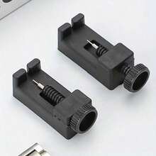 Essential Item: 1 Vintage-Style Watch Strap Removal Tool - Made Of Durable Plastic, Adjustable And Precise, Suitable For Mini Watch Repair And Strap Adjustment, Includes Spare Pins, Portable And Easy To Use. - 黑色 - 查看 6